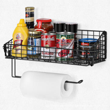 Wall Mount Kitchen Towel Holder with Shelf Storage